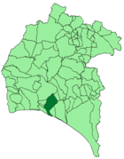 Расположение муниципалитета Уэльва на карте провинции
