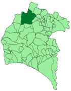 Расположение муниципалитета Ароче на карте провинции