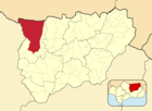 Расположение муниципалитета Андухар на карте провинции