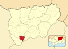 Расположение муниципалитета Вальдепеньяс-де-Хаэн на карте провинции