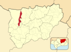 Расположение муниципалитета Вильянуэва-де-ла-Рейна на карте провинции