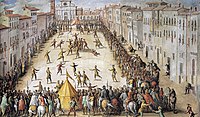 Ян ван дер Страт. Футбольный матч на площади Санта-Мария-Новелла, 1561—1562