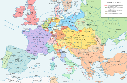Карта Европы по итогам Конгресса