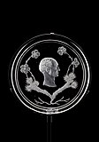 Д. Биман. Медальон с профильным портретом К. Марии, графа Штернберка. 1830. Хрусталь, гравировка. Художественно-промышленный музей, Прага