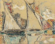 «Сан-Тропе. Парусные лодки на мелководье» (Saint-Tropez, Sailing Boats on the Shallow). 1901