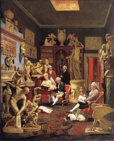 И. Цоффани. Чарльз Таунли с друзьями в своей галерее. 1782. Галерея Таунли-холл, Бёрнли