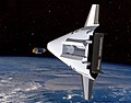 АКС-космолёт VentureStar на орбите в представлении художника
