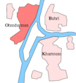 Карта Омдурмана, Хартума и Северного Хартума (Бахри)