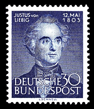 Почтовая марка Германии с изображением Либиха