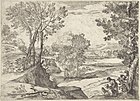 Пейзаж с женщиной, мужчиной и ребенком. 1643. Офорт
