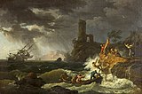 Полдень, буря и кораблекрушение. Ок. 1760. Холст, масло. Национальный фонд, Великобритания