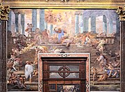 Изгнание торгующих из храма. Фреска. Церковь Деи Джироломини, Неаполь