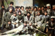 Нажмудин Гоцинский со сторонниками. 1918 год. Темир-Хан-Шура.