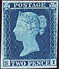 Синий двухпенсовик. Великобритания (1841)