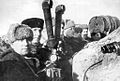 Командир 39-й стрелковой дивизии генерал-майор С. С. Гурьев (слева) на наблюдательном пункте в Сталинграде, 1943 г.