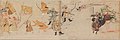 Самурай Суэнага атакован монгольскими лучниками. Миниатюра из японского «Свитка о монгольском нашествии», 1293 год