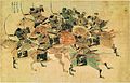 Подкрепление Сираиси Мичиясу. Битва за бухту Хаката. Миниатюра из японского «Свитка о монгольском нашествии», 1293 год