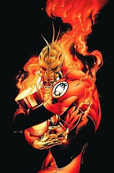 Ларфлиз и Оранжевая Батарея Силы. Green Lantern vol. 4, #39 (апрель, 2009 год). Художник Иван Рейес.