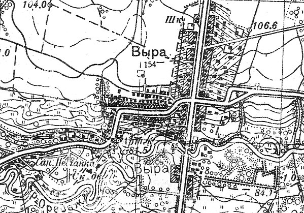 План деревни Выра. 1939 год