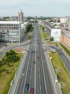 Вид с воздуха от Кантемировского моста