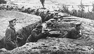 Поляки на позициях во время сражения на Немане, октябрь 1920