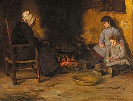 У домашнего очага, ок. 1910 Холст, масло 73.5 × 92 см. Галерея искусств Кроуфорд (англ.), Корк