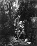 «С тобою рядом сидя…» Антуан Ватто и Жан де Жюльен в парке. 1731. Офорт, резец