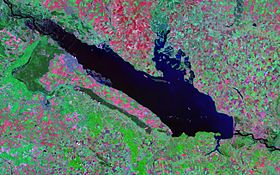 Спутниковый снимок Кременчугского водохранилища