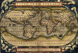 Карта мира из Зрелища Круга Земного Абрахама Ортелия. 1570.