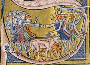 Битва при Аскалоне. Миниатюра рукописи XIII века