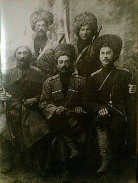 Представители орстхойцев в «Дикой дивизии» (фото из архива семьи Гардановых, с. Сагопши).