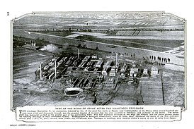 Вид на завод после взрыва, скан из журнала «Популярная механика», 1921