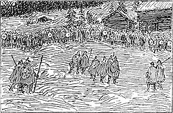 Армия Инги I Горбуна в битве у Осло в 1161 году. Художник Вильгельм Ветлезен