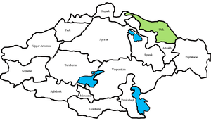 Расположение провинции Утик на карте Великой Армении