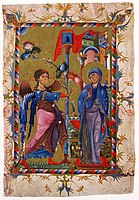 Благовещение. Евангелие XIII века