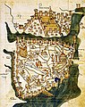 Карта Константинополя (1422) флорентийского картографа Буондельмонти[18] является старейшей картой города и единственной, которая предшествовала османскому завоеванию города в 1453 году