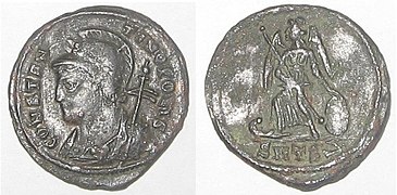 Монета, выпущенная Константином I в честь основания Константинополя