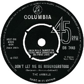 Обложка сингла The Animals «Don’t Let Me Be Misunderstood» (1965)