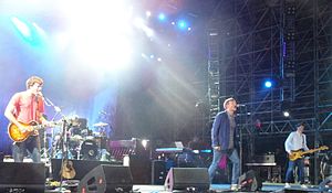 Blur на выступлении в Риме, июль 2013 года.