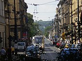 Вид на курган Костюшко с улицы Кракова