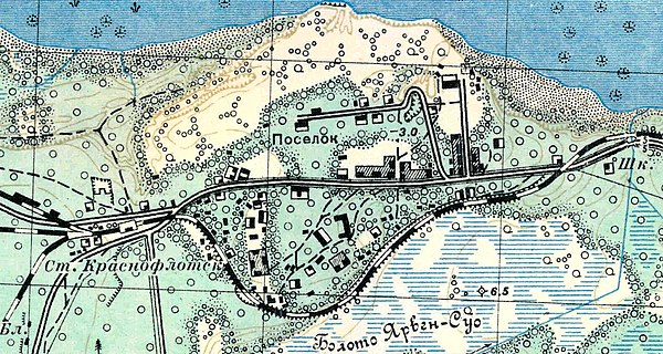 План посёлка Форт Красная Горка. 1938 год