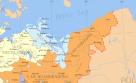 Территория отошедшая Швеции по Штеттинскому договору 1653 года (голубой цвет)