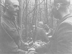 Евгений Пришляк и Ярослав Дякон на праздновании Пасхи 1948 года