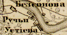 Деревня Устеево на карте 1863 года