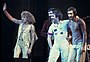The Who in 1975, left to right: Roger Daltrey, Джон Entwistle, Keith Moon, Pete Townshend