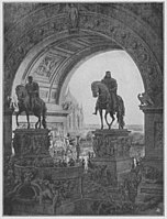 Триумфальная арка со статуями всадников. 1817. Дерево, масло. Королевский замок, Берлин