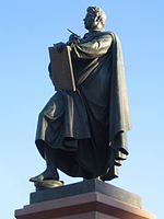 Памятник К. Ф. Шинкелю. Скульптор Ф. Дрейк. Шинкель-Плац. Берлин