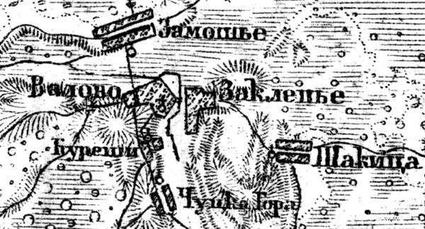 Деревня Старополье на карте 1919 года