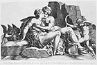 Юпитер и Каллисто. 1537–1540. Гравюра П. Милана по рисунку Ф. Приматиччо