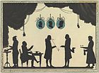 Давид Рёнтген в Санкт-Петербурге принимает заказ на крупную партию мебели. Ок. 1784. Чёрная бумага, чернила, акварель
